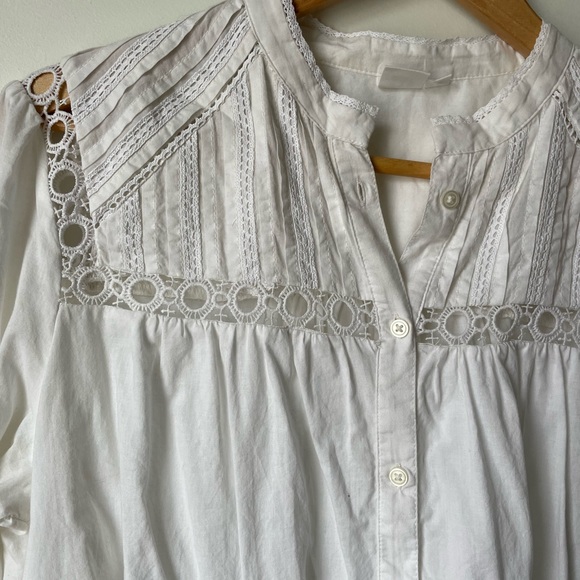 GAP cotton blouse with lace/crochet detailing - Picture 2 of 6